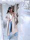 BEIGE, leather imitation trench "POWER" FL08